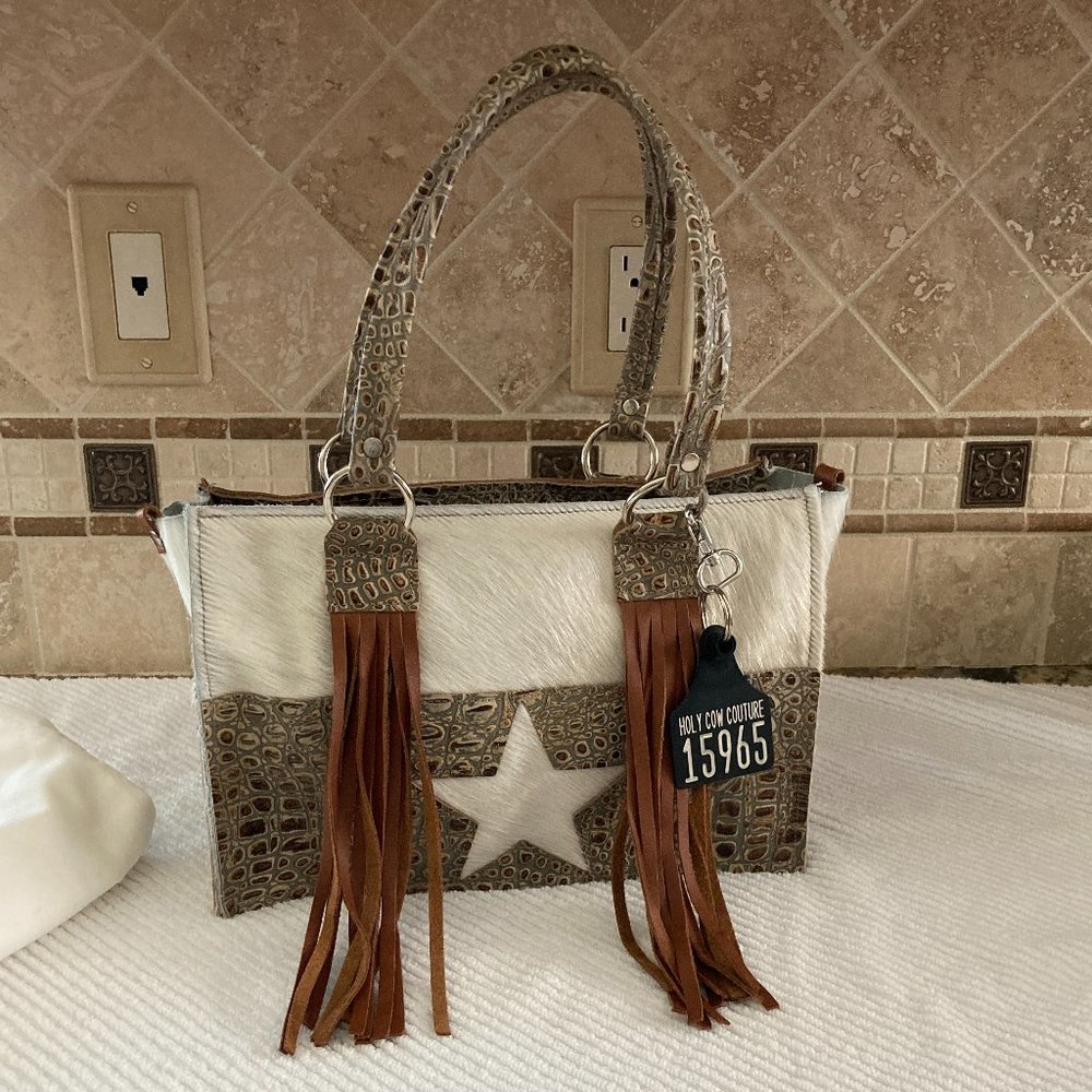 Holy Cow Couture Handbag Hair on Cowhide NWOT